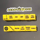 SCOOTER DICE 3 PAIRS - YELLOW/BLACK FREE SHIPPING