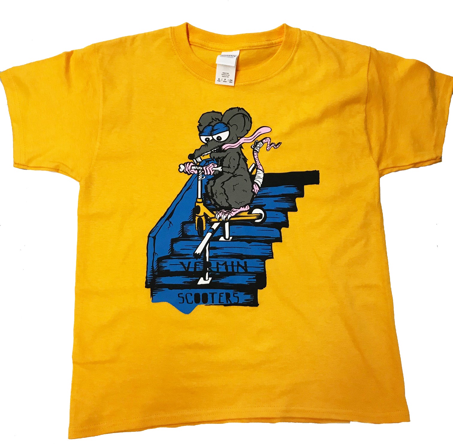 VERMIN SCOOTER T-SHIRTS - STAIRZ YELLOW